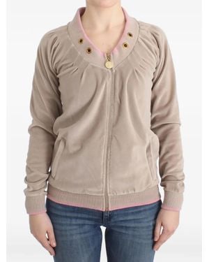 Roberto Cavalli Eyelet-Embellished Velvet Sweatshirt - Natural
