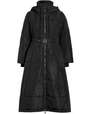 High Belted Puffer Coat - Black