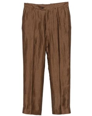 John Varvatos Pressed-Crease Trousers - Brown