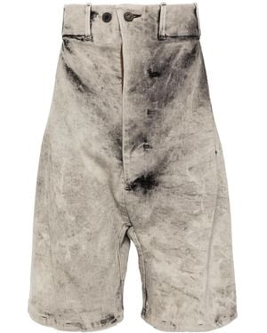 Boris Bidjan Saberi Acid-Washed Denim Shorts - Grey