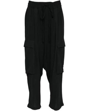 Thom Krom Cropped Patch-Pocket Pants - Black