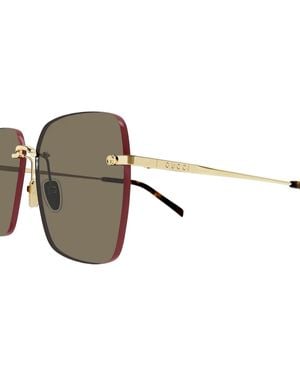 Gucci Gg1955Sa Square-Frame Sunglasses - Brown
