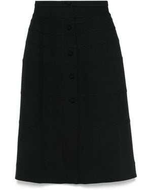Aganovich Midi-Rok Met Vlakken - Zwart