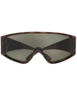 Saint Laurent Sl 969 Tortoiseshell-Effect Shield-Frame Sunglasses - Grey