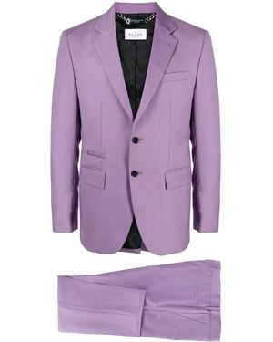 Philipp Plein Logo-Plaque Single-Breasted Suit - Purple