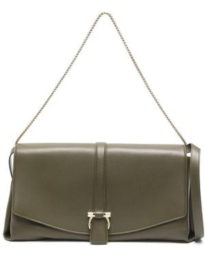 Ferragamo Leather Cross Body Bag - Green