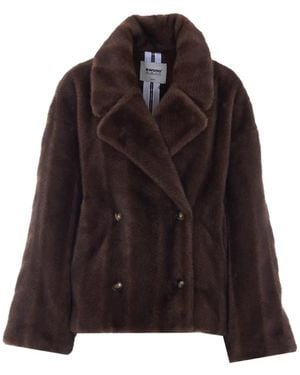 S.W.O.R.D Faux-Fur Double-Breasted Jacket - Brown