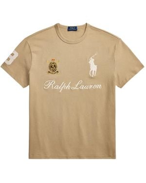 Polo Ralph Lauren Big Pony Logo-Embroidered T-Shirt - Natural