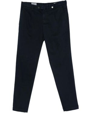 Myths Pleated Cotton Pants - Blue