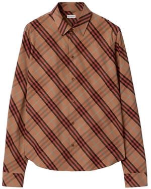 Burberry Relaxed Fit Check Cotton Shirt - Brown