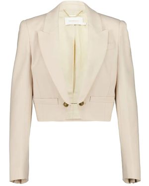 Zimmermann Cropped Wool Blazer - Natural