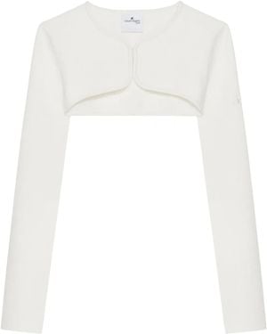 Courreges Cropped Cardigan - White