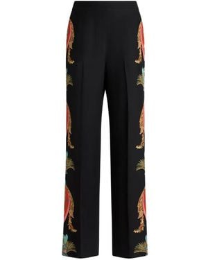 Etro Leafy Paisley Trousers - Black