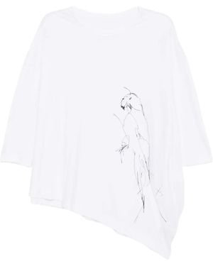 Y's Yohji Yamamoto Embroidered T-Shirt - White
