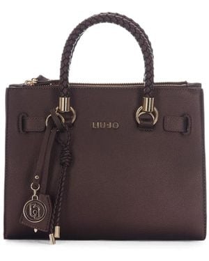 Liu Jo Small Logo-Charm Satchel Bag - Purple