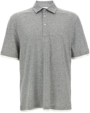 Brunello Cucinelli メランジ ポロシャツ - グレー
