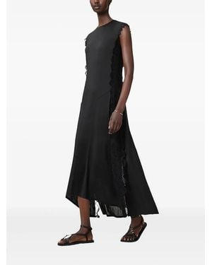 AllSaints Lace-Insert Asymmetric Dress - Black