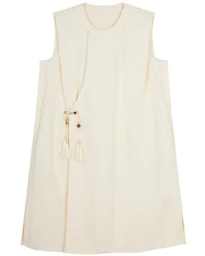 JNBY Robe Elisa Sans Manches À Pompons - White