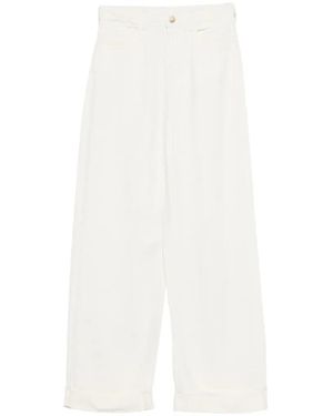 Emporio Armani Linen Blend Trousers - White