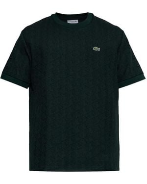 Lacoste Monogram-Pattern T-Shirt - Black