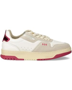 Blauer Panelled Lace-Up Sneakers - White