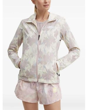Picture Patterned Hooded Jacket - Grey