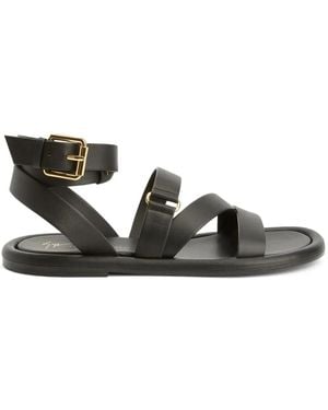 Giuseppe Zanotti ストラップ レザーサンダル - ブラック