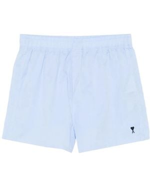 Ami Paris Ami De Coeur Pyjama Shorts - Blue