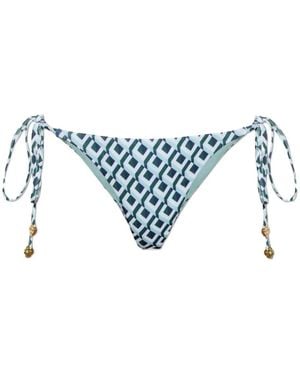CASABLANCA Cubist Cc Monogram String Beaded Bikini Bottom - White