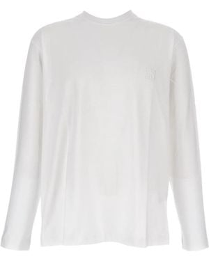 WOOYOUNGMI Langarmshirt mit Logo-Patch - Weiß