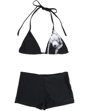 Nii HAI Dog-Print Bikini Set - Black