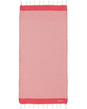 MC2 Saint Barth Foutas Striped Fringed Towel Beach - Pink