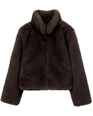 DUNST Fold-Over Collar Coat - Black