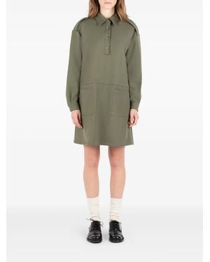 Societe Anonyme Army Ds Pocket-Detail Collared Shirt Dress - Green