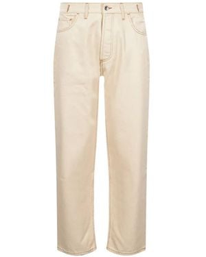 YMC Bez Contrast-Stitch Straight-Leg Jeans - Natural