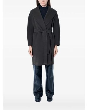 Max Mara Shawl-Collar Belted Coat - Black