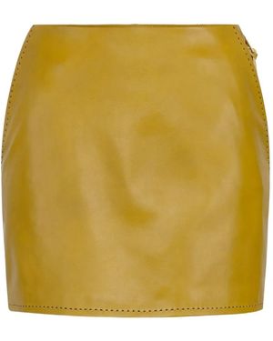Elisabetta Franchi レザー ミニスカート - イエロー