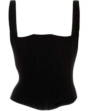 Balenciaga Fluwelen Body Met Rits - Zwart