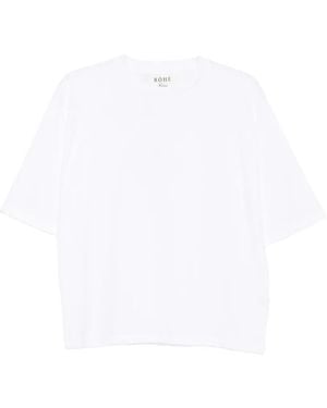 Rohe T-Shirt Mit Rundem Ausschnitt - Weiß