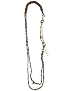 Ziggy Chen Braided-Link Chain Wallet Strap - White