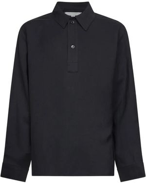 Studio Nicholson Langärmeliges Poloshirt - Blau