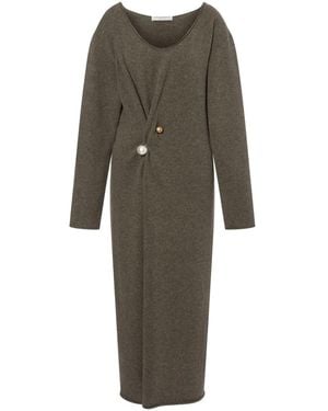 Philosophy Di Lorenzo Serafini Abito Midi Con Spilla - Grigio