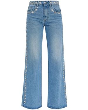 Coperni Studded High-Rise Jeans - Blue