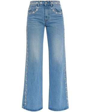 Coperni Studded High-Rise Jeans - Blue