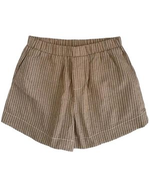 Taylor Striped Elasticated Shorts - Brown