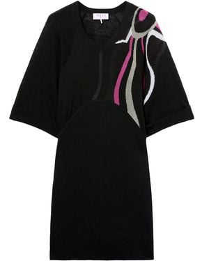 Emilio Pucci Jurk Met Marmo-Print - Zwart