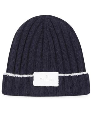 Brunello Cucinelli Gorro De Canalé De Cachemira - Azul