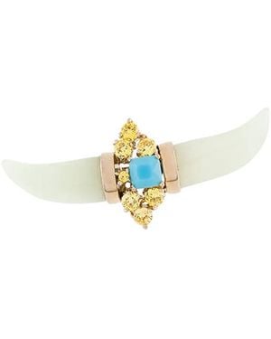 Iosselliani Elegua Single Horn Earring - White