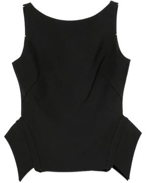 Rohe Deconstructed Peplum-Detail Top - Black