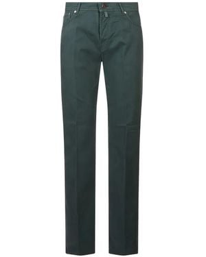 Kiton Straight-Leg Logo-Patch Jeans - Green